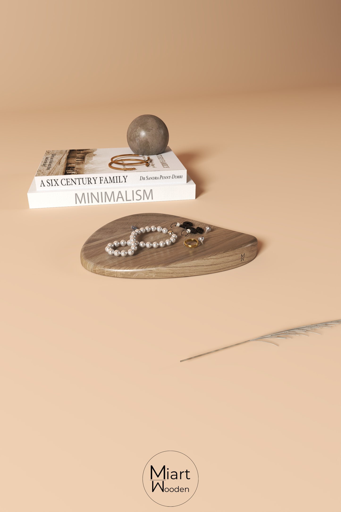 Catch-all Wing | Solid Oak Desktop Organizer and Decorative