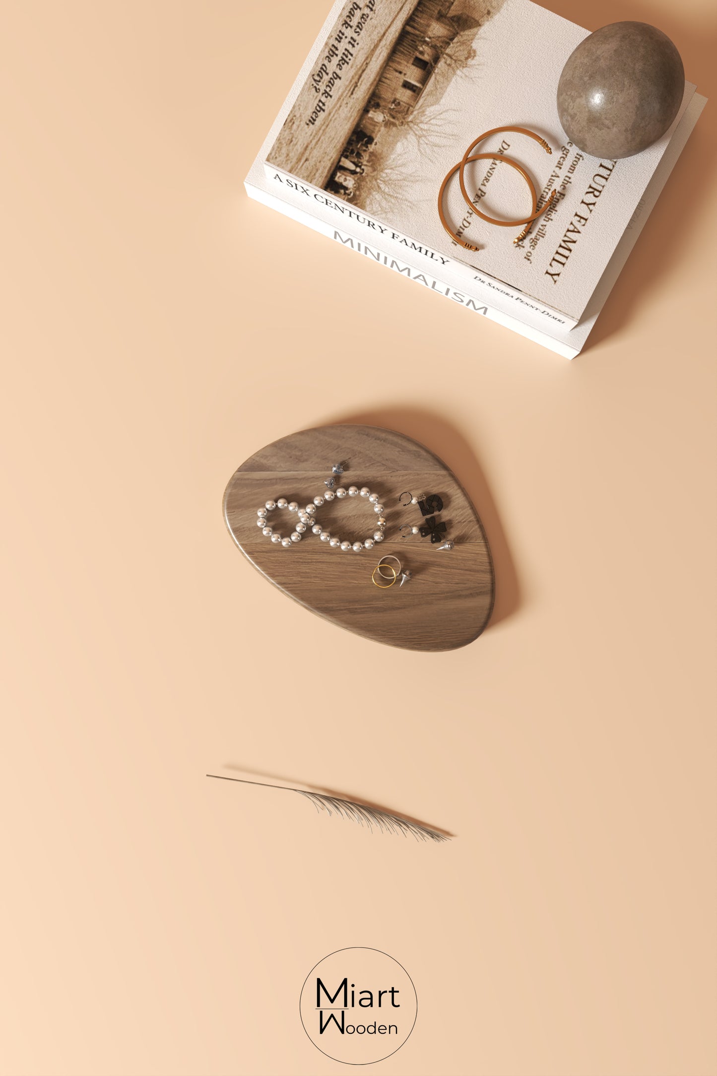 Catch-all Wing | Solid Oak Desktop Organizer and Decorative