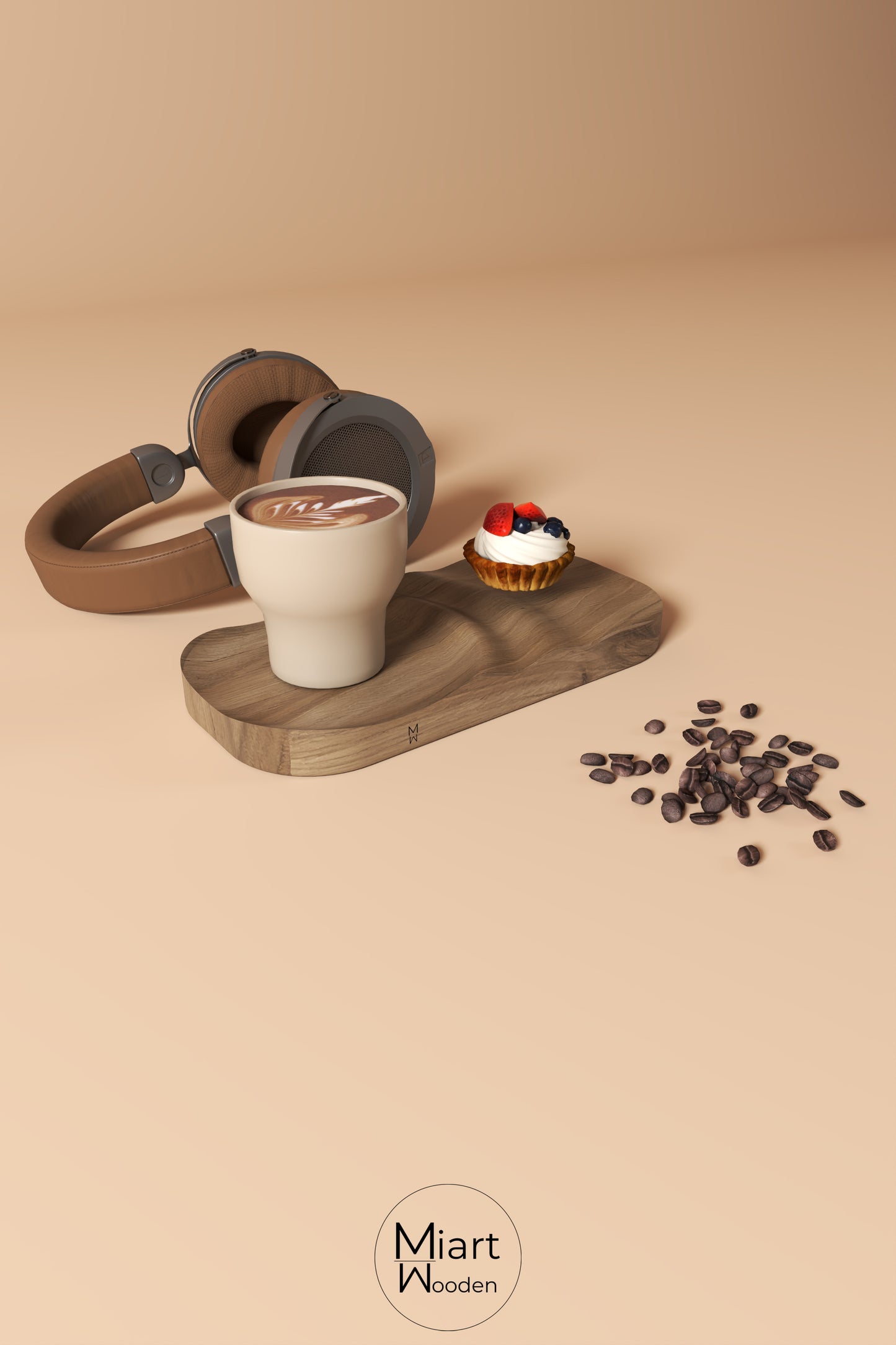 Coffee Drops | Solid Oak Serving Board and Decorative Object