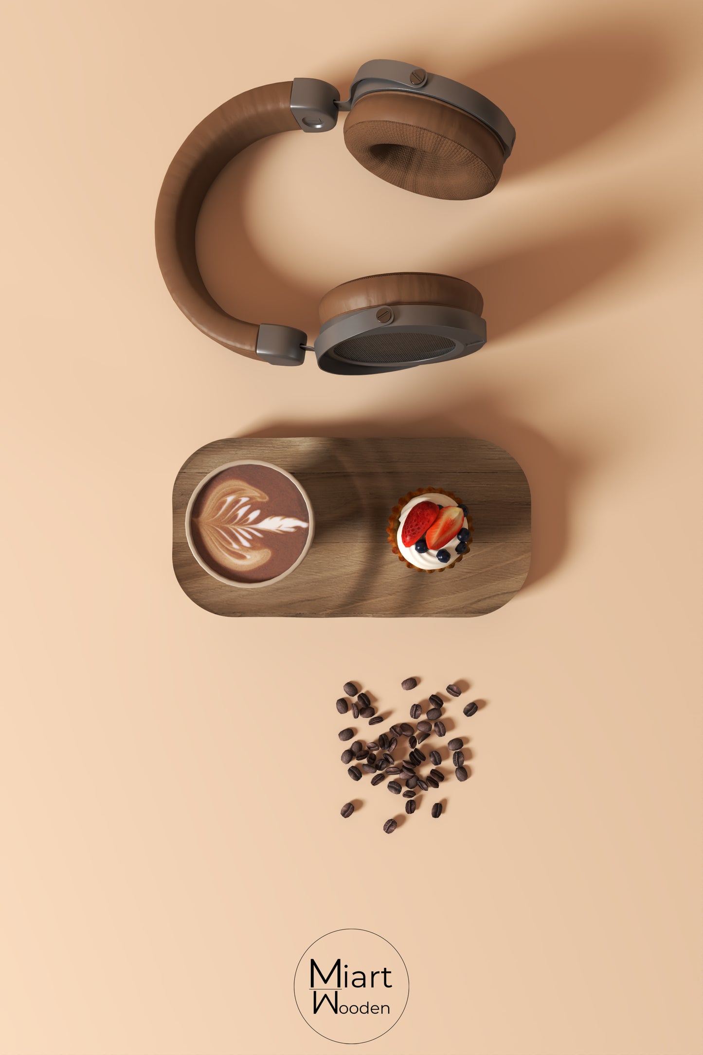 Coffee Drops | Solid Oak Serving Board and Decorative Object