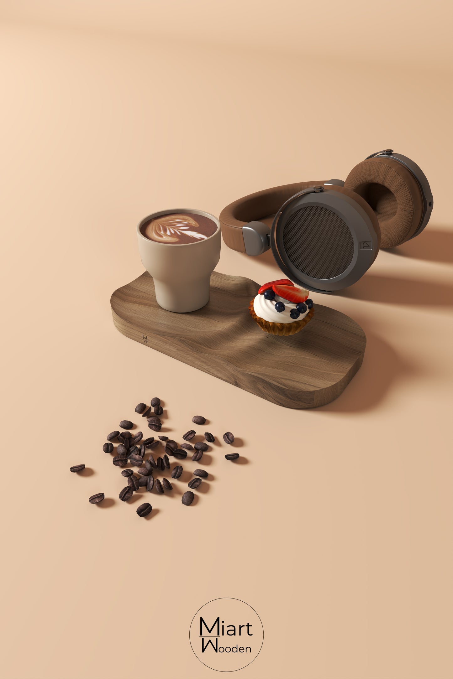 Coffee Drops | Solid Oak Serving Board and Decorative Object