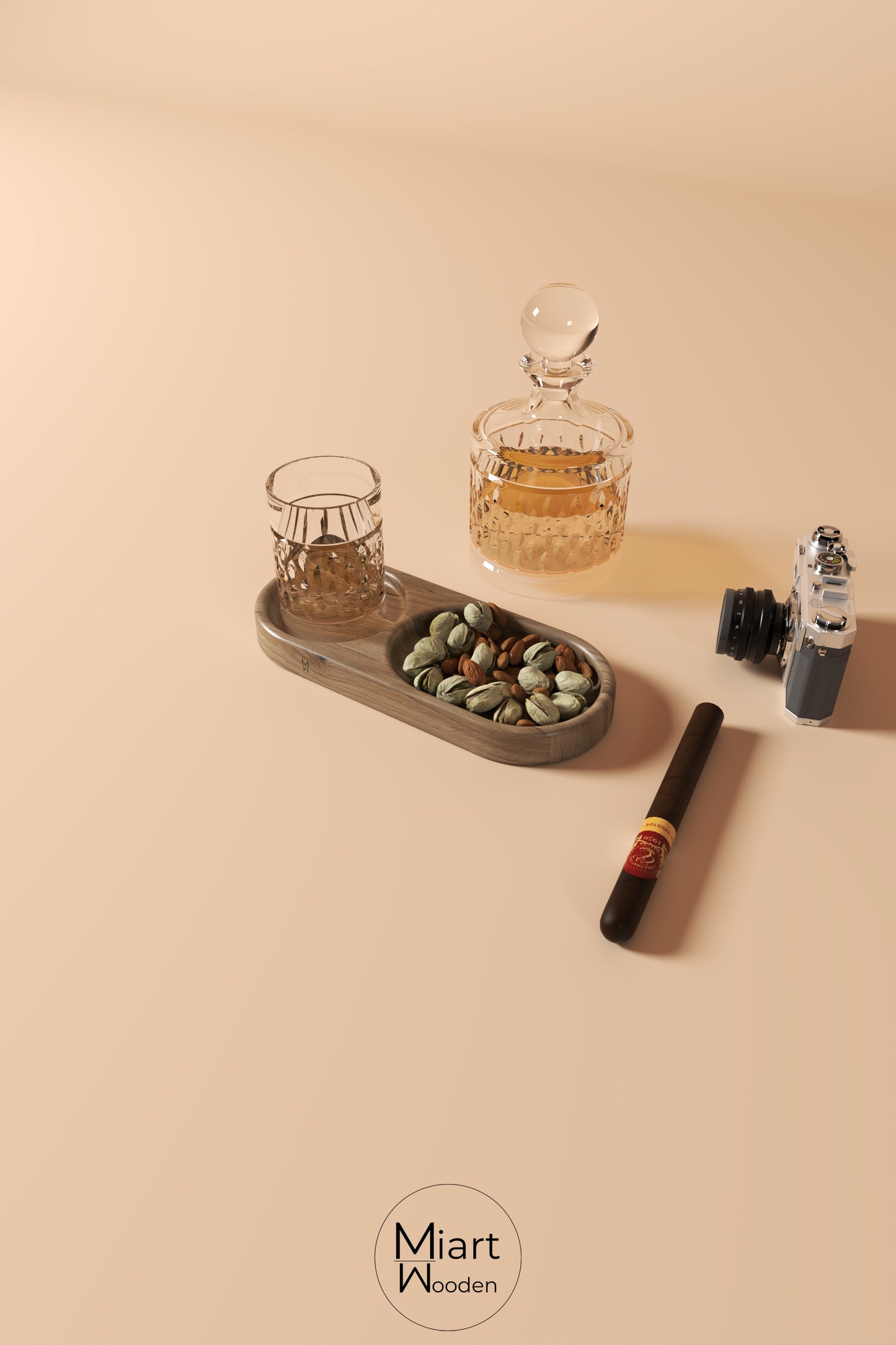 Single Malt For Single Nights | Solid Oak Serving Board and Decorative Object