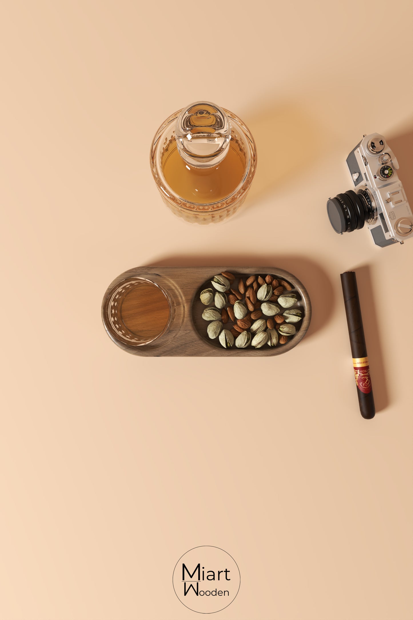 Single Malt For Single Nights | Solid Oak Serving Board and Decorative Object