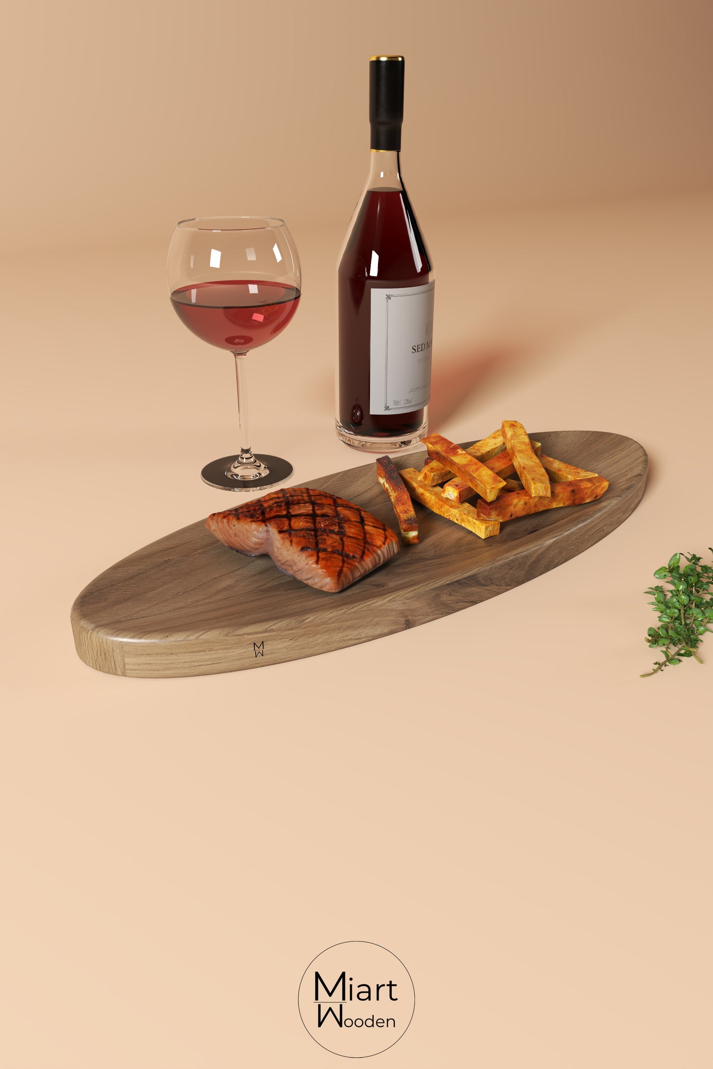 Steak Gravity | Solid Oak Serving Board and Decorative Object