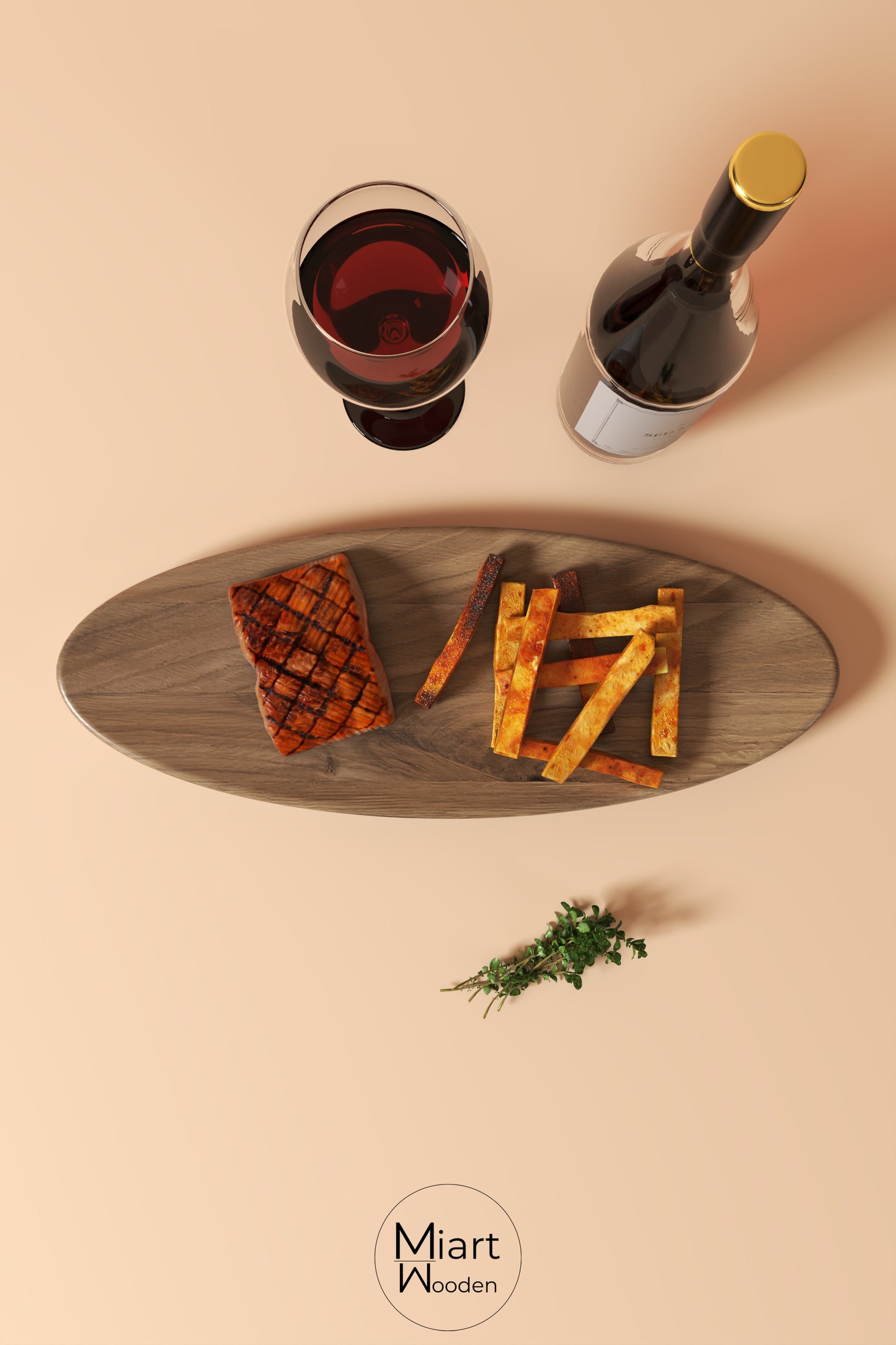 Steak Gravity | Solid Oak Serving Board and Decorative Object