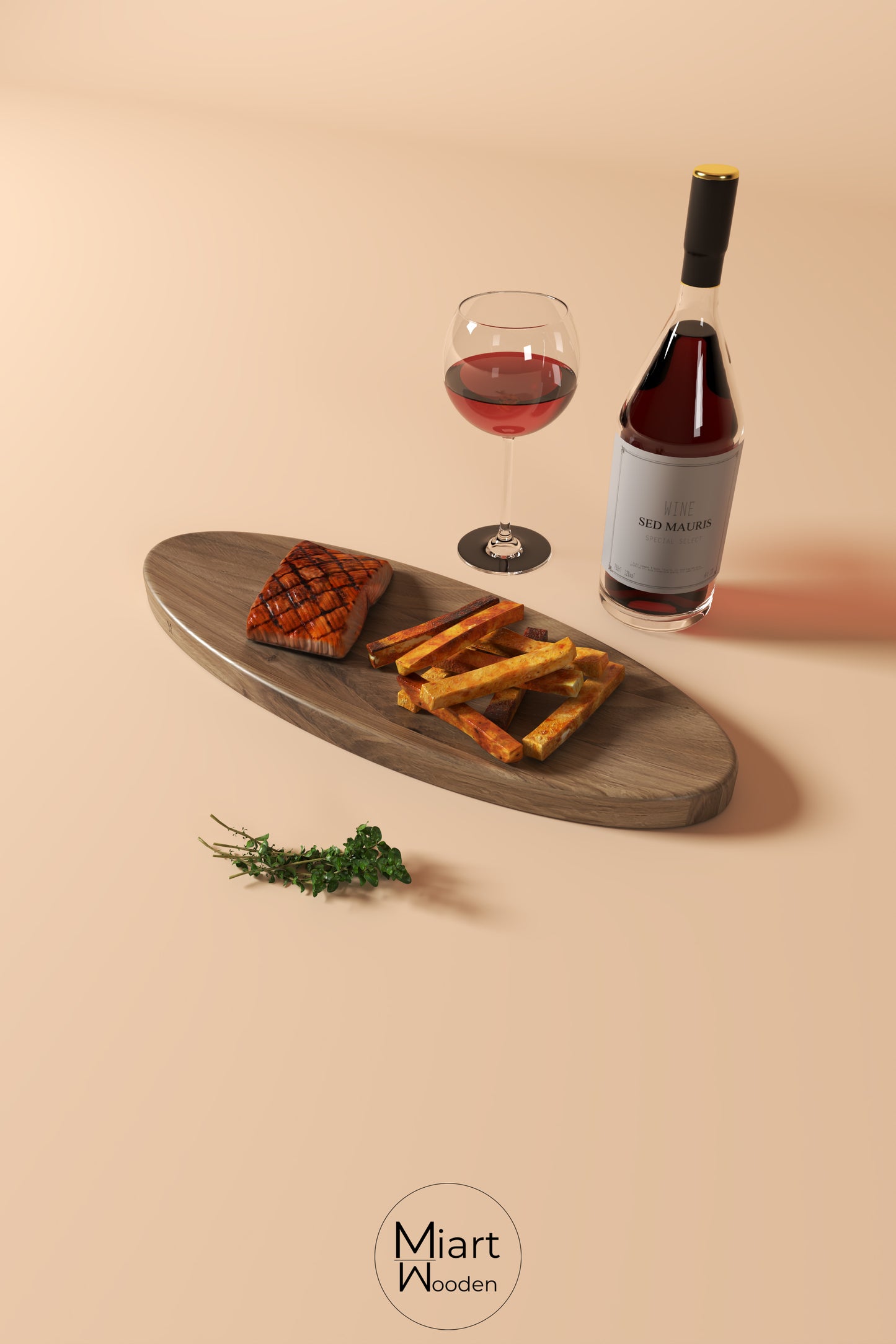 Steak Gravity | Solid Oak Serving Board and Decorative Object